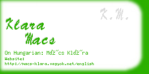 klara macs business card